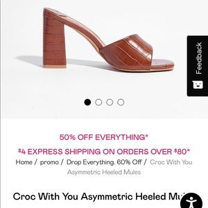 Nasty Gal Faux Croc Mules